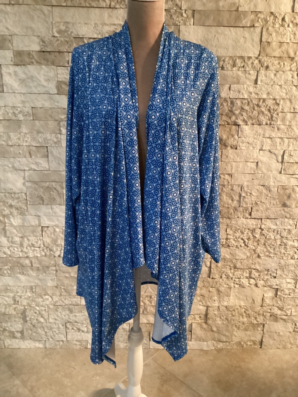 Lands' End Women's Open Front Waterfall Swim Cover-Up Cardigan